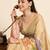 gold linen printed saree with blouse