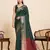 dark green art silk woven saree with blouse