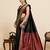 black art silk woven saree with blouse