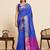 blue art silk woven saree with blouse