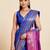 blue art silk woven saree with blouse