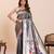 navy blue art silk woven saree with blouse