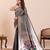 navy blue art silk woven saree with blouse