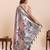 navy blue art silk woven saree with blouse
