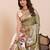 olive art silk woven saree with blouse