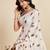 cream chiffon printed saree with blouse