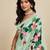 parrot green chiffon printed saree with blouse