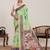 green linen printed saree with blouse