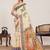 mustard linen printed saree with blouse