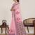 pink linen printed saree with blouse
