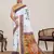 white linen printed saree with blouse