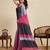 black linen printed saree with blouse