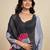 black linen printed saree with blouse
