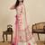 cream linen printed saree with blouse