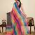 multicolor linen printed saree with blouse