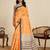 mustard linen printed saree with blouse