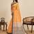 mustard linen printed saree with blouse