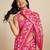 pink linen printed saree with blouse