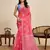 dark peach linen printed saree with blouse