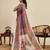 violet linen printed saree with blouse
