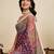 violet linen printed saree with blouse