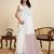 white linen printed saree with blouse
