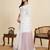 white linen printed saree with blouse
