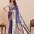 blue art silk woven saree with blouse