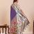 blue art silk woven saree with blouse