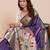 blue art silk woven saree with blouse