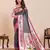 navy blue art silk woven saree with blouse
