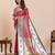 pink art silk woven saree with blouse