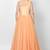 Peach net sleevless embroidered gown