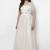 White net short sleeve embroidered gown