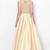 Ivory silk sleevless embroidered gown