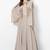 Antique white georgette cape sleeve embroidered gown
