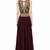 Wine georgette sleevless embroidered gown