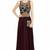 Wine georgette sleevless embroidered gown