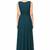 Dark green georgette sleevless embroidered gown