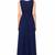 Navy blue georgette sleevless embroidered gown