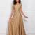 Golden  dupion silk short sleeve embroidered gown