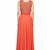 Orange georgette sleevless embroidered gown