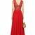 Red georgette sleevless embroidered gown