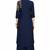 Navy blue georgette 3/4th sleeve embroidered gown