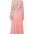 Pink georgette long sleeve embroidered gown