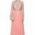 Pink georgette long sleeve embroidered gown