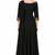 Black georgette 3/4th sleeve embroidered gown