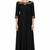 Black georgette 3/4th sleeve embroidered gown