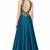Turquoise blue silk sleevless embroidered gown