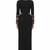 Black lycra cotton long sleeve embroidered gown
